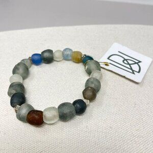 Brave Works Mary‎ Bracelet Handmade Recycled Glass Beads Coastal Beach